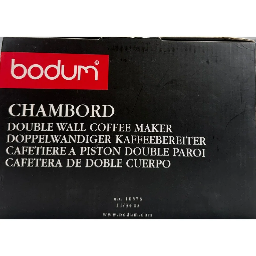 Bodum Chambord Double Wall French Press Coffee Maker 34oz 8 Cup Chrome 10573-16